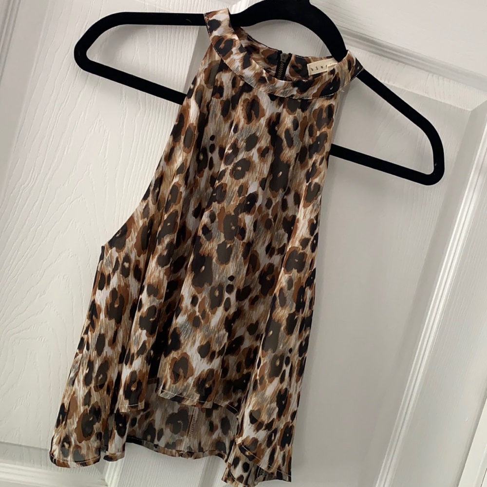 Leopard Crop Tank - Size Small